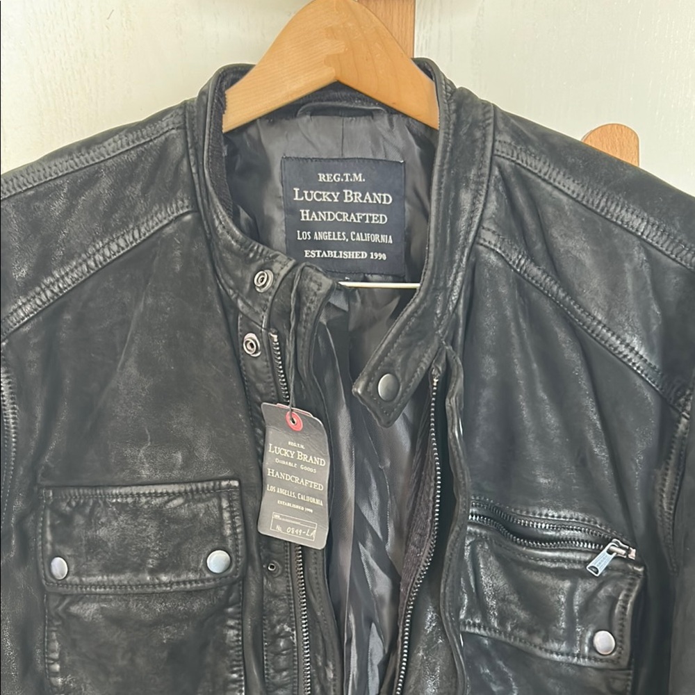 Lucky Brand Men's Leather Jacket, NEW,  XL